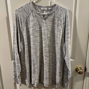 ROWN Men's Long Sleeve Lightweight Gray V-Neck Shirt ~ Large ~ EUC